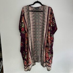 Angie Floral Rose Boho Kimono Cardigan Hippie Festival Cottagecore Western Large
